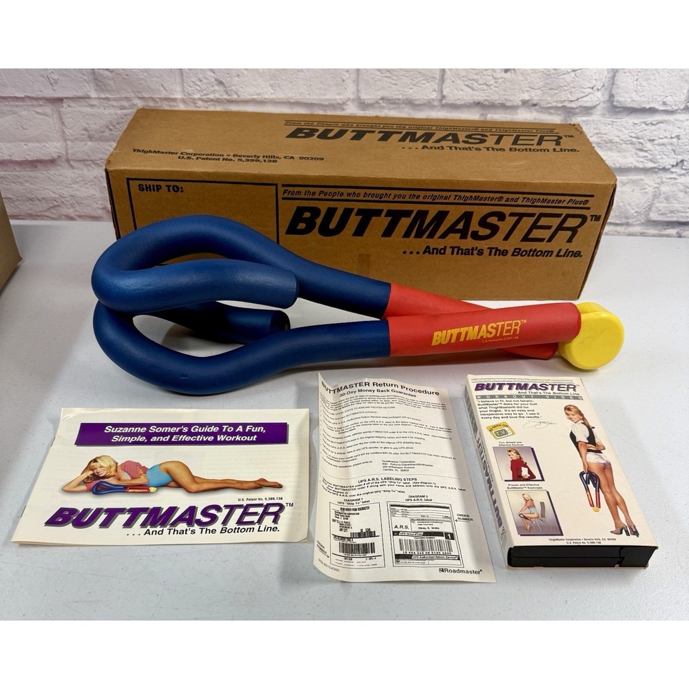Vintage ButtMaster Exercise Device  Workout VHS Video Box As Seen On TV Complete